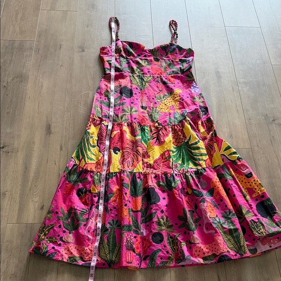 NWT FARM Rio Pop Leopards Print Maxi Dress Size Large Tiered Flowy Vacation - Picture 15 of 16